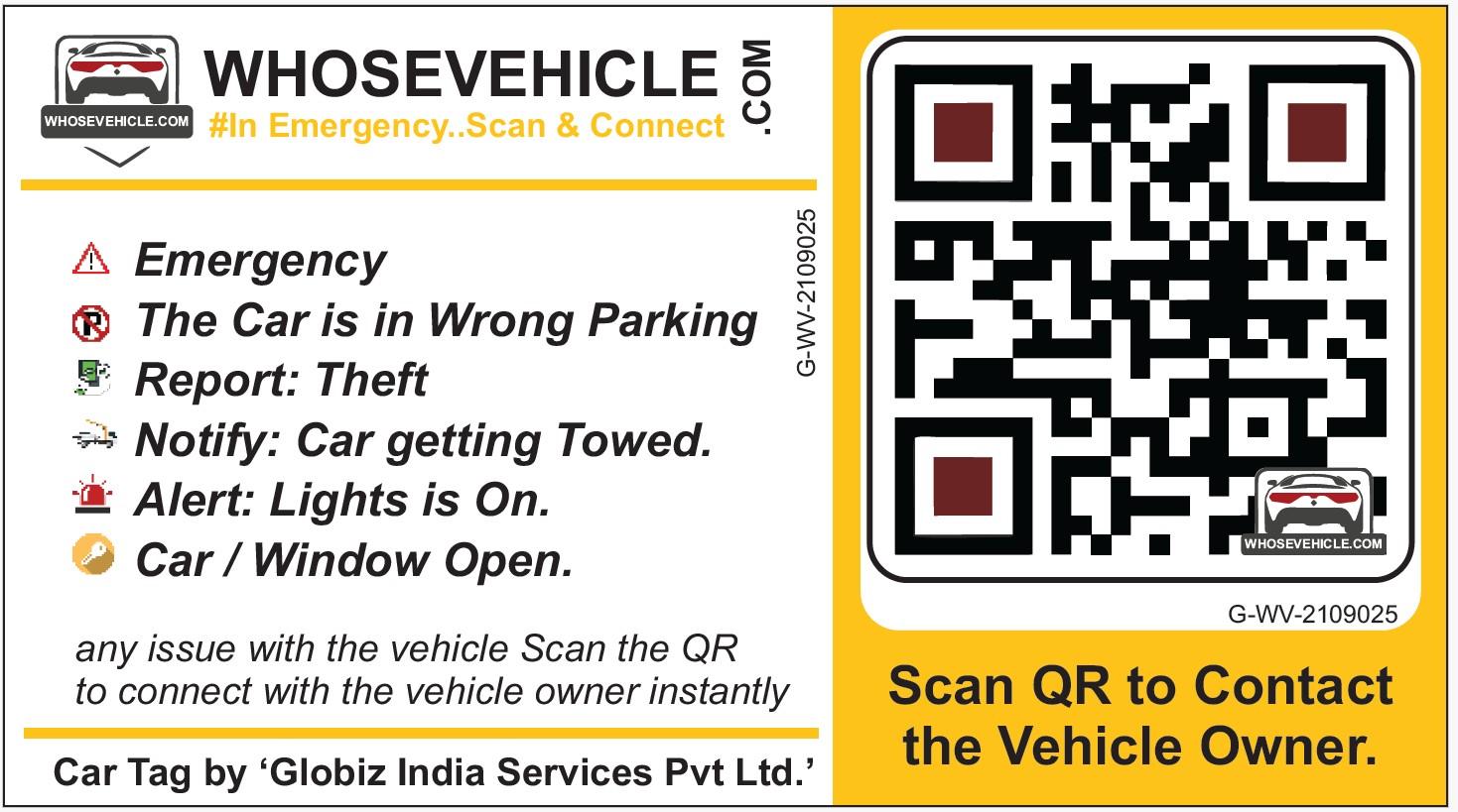 QR code to view vehicle owner details